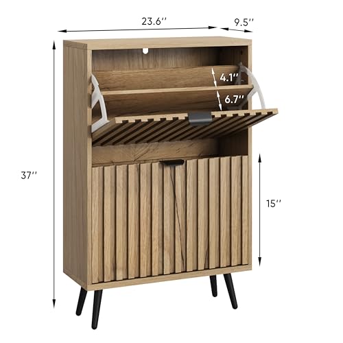 Shoe Cabinet with 2 Flip Drawers