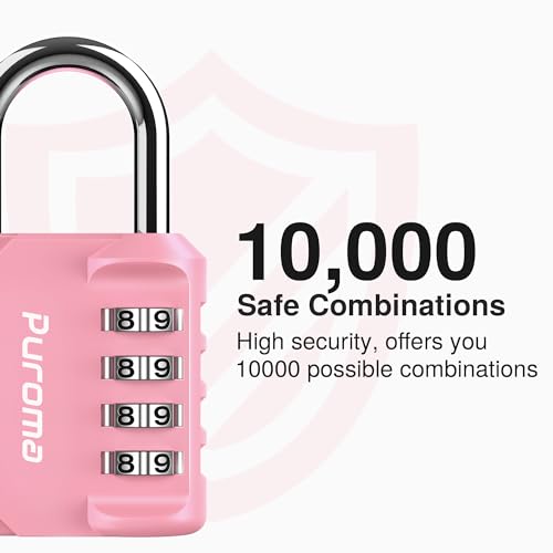 2 Pack Combination Lock Locker 4 Digits Combo Padlock Gym Rose Pink (2 Count)