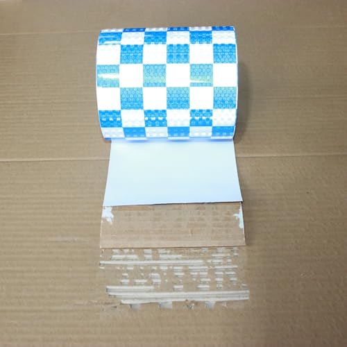 Reflective Tape Blue and White 6 inch X 66 feet