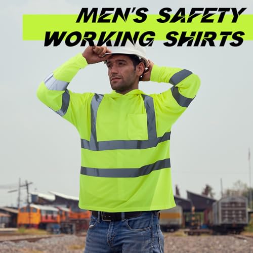 4 Pcs Reflective Safety T Shirt High Visibility Work Shirts Sun Protection Construction