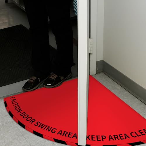 1 Pack Door Swing Caution Floor Sign for Safety Warning Door Swing Area Keep Area Clear Floor Signs Vinyl Non Slip Surface