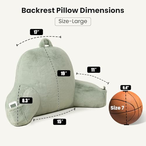 Large Plush Backrest Pillow for Sitting in Bed