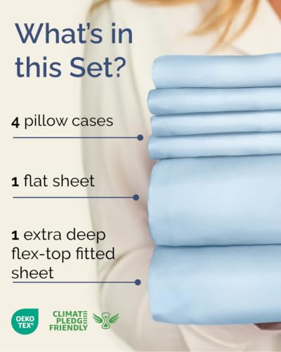 Extra Deep Flex Top Split Head King Sheet Set