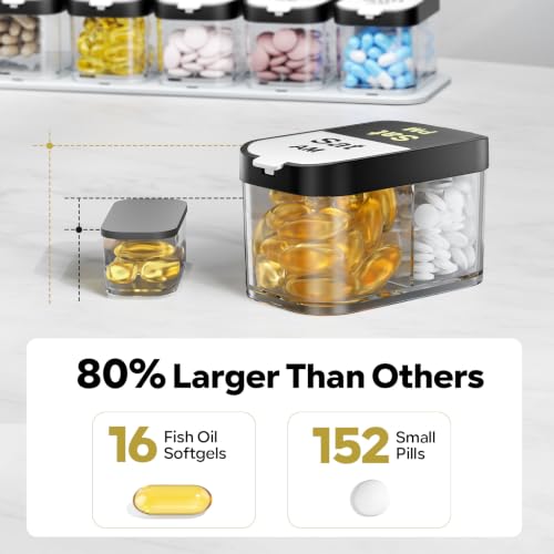 Extra Large Weekly Pill Organizer 2 Times A Day AM PM