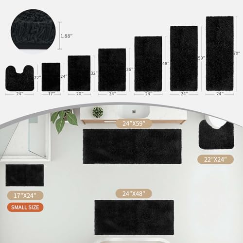 Toilet Mat 22x24 Black (4.93 Sq Ft)
