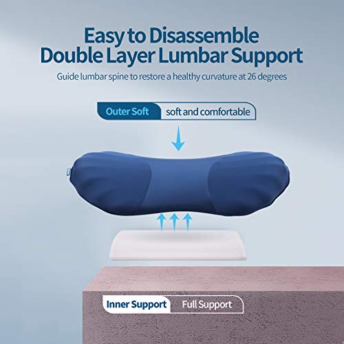 Adjustable Memory Foam Lumbar Support Pillow for Sleeping