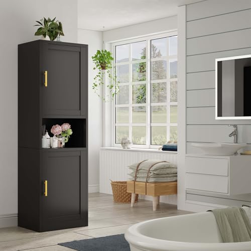 67" Tall Narrow Bathroom Storage Cabinet