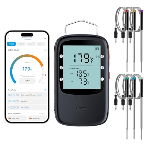 Bluetooth Meat Thermometer Digital with Smart App Timer and Alerts