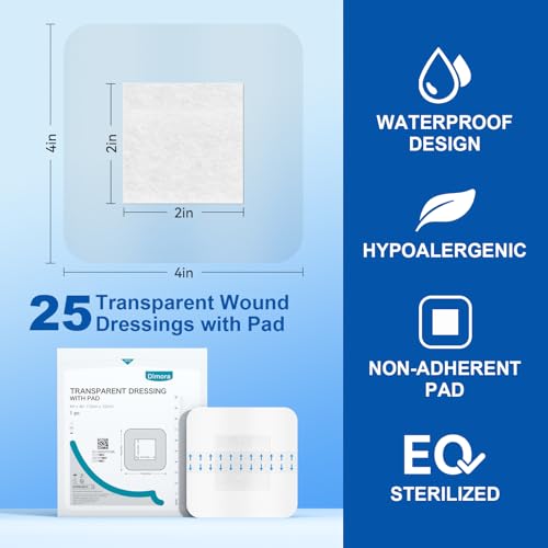 Waterproof Adhesive Bandages with Pad (25 Count)