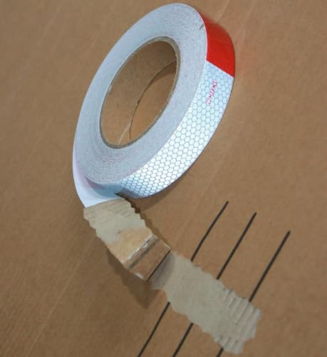 Red and White Reflective Tape Outdoor Waterproof 1 inch X 185 feet