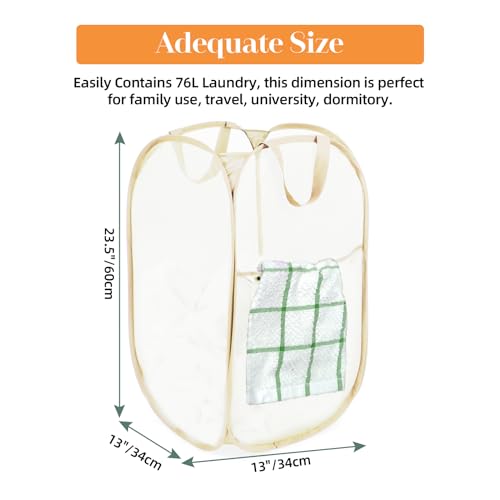 2 Pcs Durable Collapsible Laundry Baskets (2 Count)