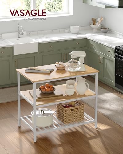 Kitchen Island with 3 Shelves