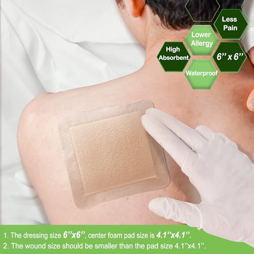 Silicone Foam Dressing with Border 6"x6" (10 Count)