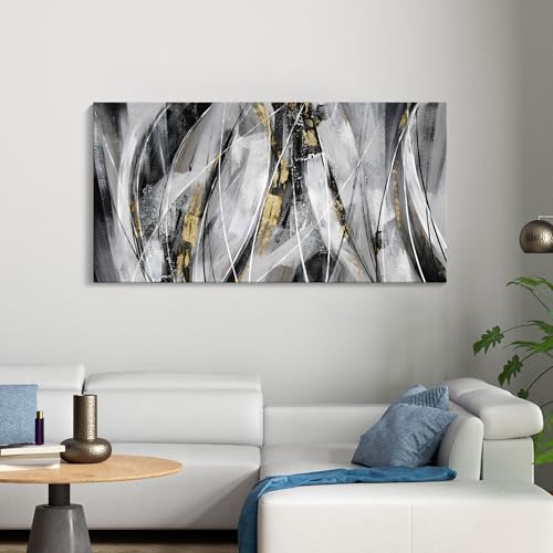 Black and Gold Abstract Wall Art