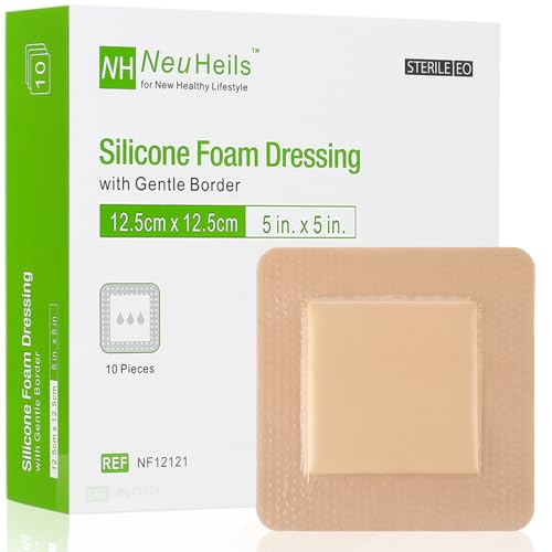 Silicone Foam Dressing with Border 5''x5'' (10 Count)