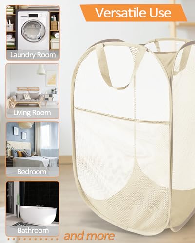 2 Pcs Durable Collapsible Laundry Baskets (2 Count)