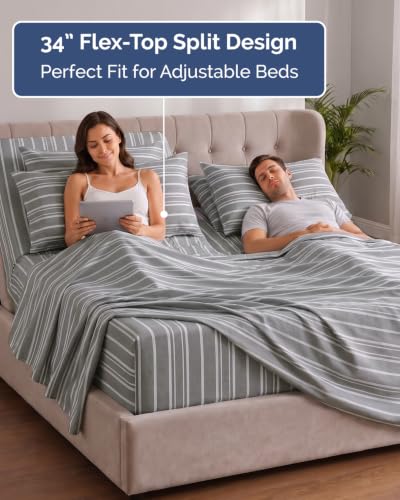 Extra Deep Flex Top Split Head King Sheet Set