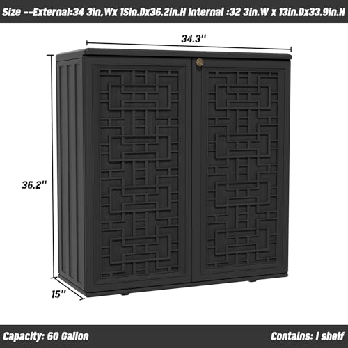 Outdoor Storage Cabinet Waterproof with Shelf