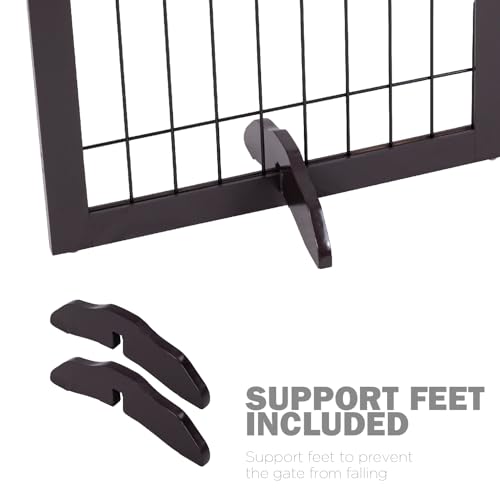 Freestanding Foldable Dog Gate Indoor with Door