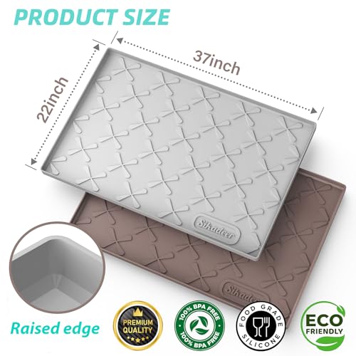 Waterproof Under Sink Mat 37" x 22" Silicone Mat Cabinet Protector