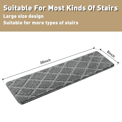 Carpet Stair Treads for Wooden Steps 8 x 30 Inch 14 pcs (23.4 Sq Ft)