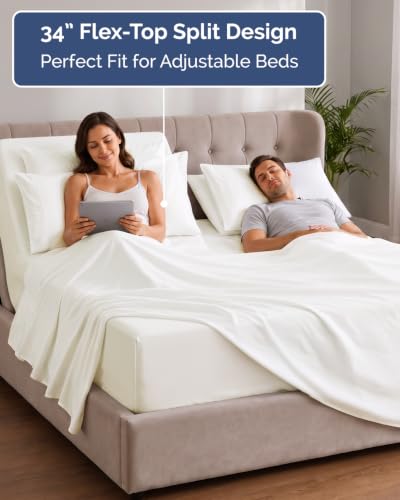 Extra Deep Flex Top Split Head King Sheet Set