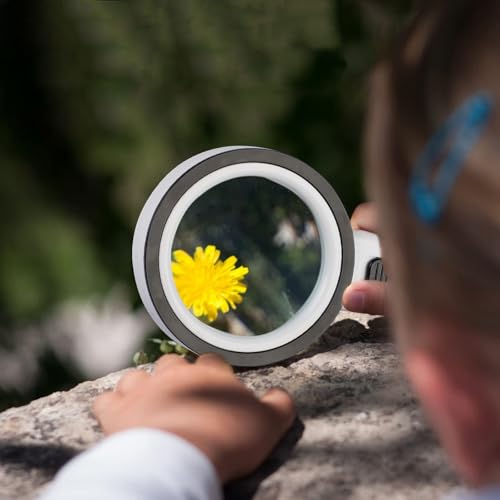 30X Handheld Magnifying Glass with Light for Seniors
