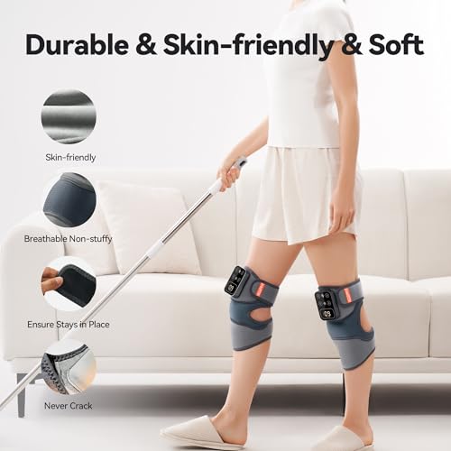 Cordless Knee Massager with Heat Vibration for Pain Relief