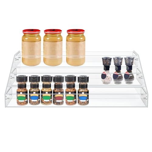 Wide Clear Acrylic Spice Rack for Countertops