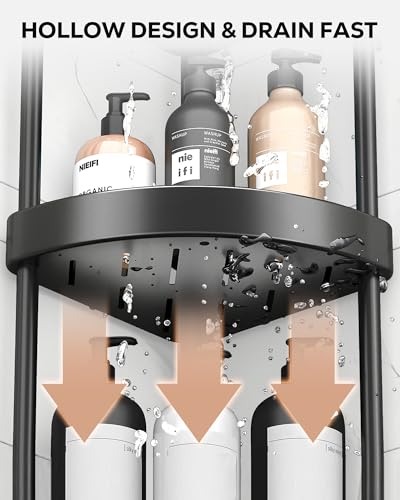 4 Tier Aluminum Corner Shower Caddy Standing Rustproof (4 Count)