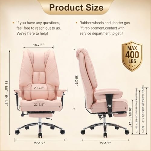 DJ.Wang Big and Tall Office Chair 400lbs