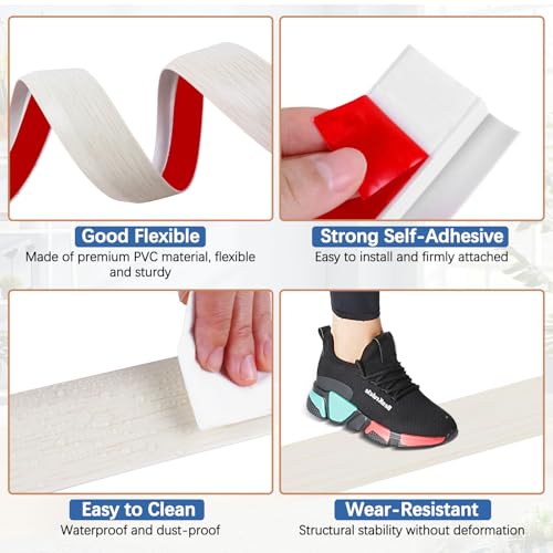 Vinyl Floor Transition Strip Self Adhesive Door Threshold Strip (10 Foot)