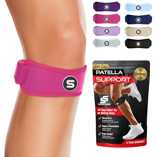 Sleeve Stars Swedish Brand Patellar Tendon Support Strap for Women & Men Effective Osgood Schlatter Knee Brace Youth & Kids Knee Brace with 3 Adjustable Length fits 12" (2 Count)