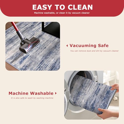 Modern Abstract Washable Rug Runner 2.6x10 Hallway Rug Runner Non