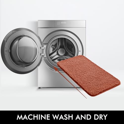 Fall Rust Large Bathroom Rugs Soft Microfiber Bath Mat 24x36 Inch
