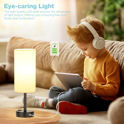 Light Beige Table Lamp for Nightstand