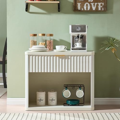 31" Wide Fluted Nightstand with Charging Station