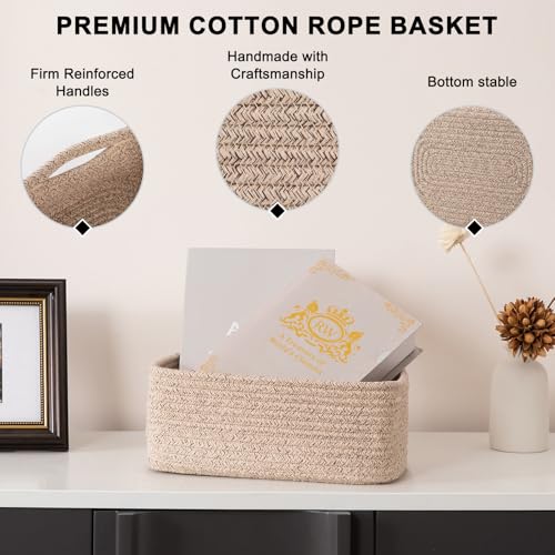 4 Pack Small Storage Shelf Baskets for Organizing (4 Count)