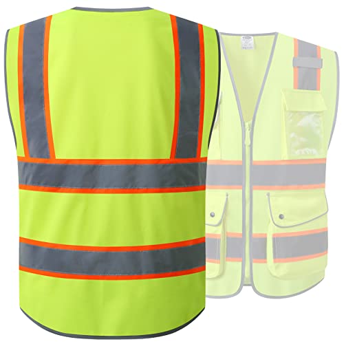 Safety Vest for Men Women Reflective Hi Vis JK901 Yellow L