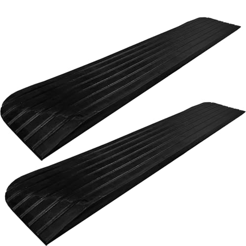 1" Rise Rubber Power Wheelchair Scooter Threshold Ramp (2 Count)
