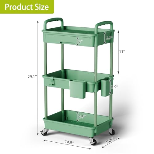 3 Tier Rolling Cart Organizer
