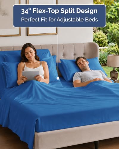 Flex Top Split Head King 6 Piece Sheet Set