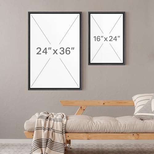 Framed Canvas Print Wall Art White Heron Pair in Marsh Coastal Illustrations Modern Art Decorative Bohemian Colorful for Living Room (2 Count)