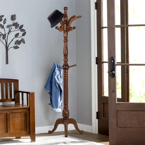 Freestanding Coat Rack Stand with 8 Hooks