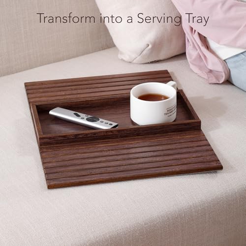 DETOR Couch Arm Tray with Spacious 12.4" x 5.4" Storage Box