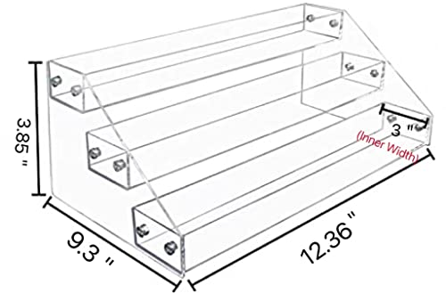 Wide Clear Acrylic Spice Rack for Countertops
