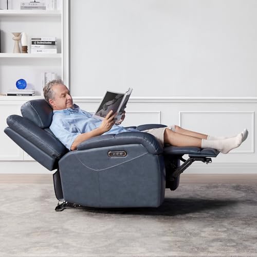Genuine Leather Wall Hugger Power Recliner