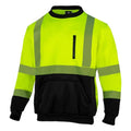 Hi Vis Safety Sweatshirts for Men Reflective ANSI Class 3 High Visibility Construction Work Crew Sweatshirt No Hood
