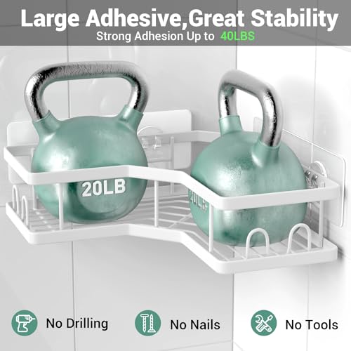 Corner Shower Caddy Bathroom Organizer Adhesive Shower Rack Bathtub Shelves