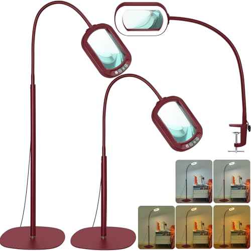 15X Rectangular Real Glass Magnifying Glass with Light and Stand